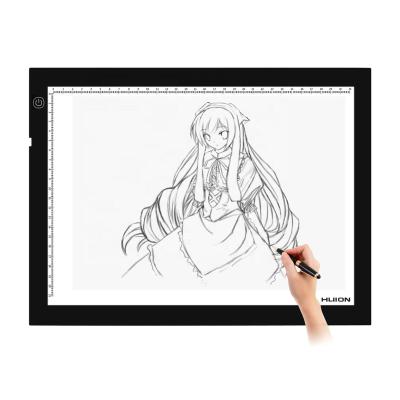 China HUION A4 1360cd/m2 8mm Brightness Light Discovery Drawing Pad Ultra-thin Adjustable Board LED Acrylic Light Box Yes for sale