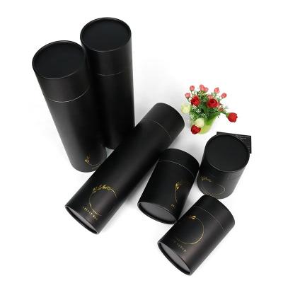 China Recyclable Jemstone Custom Printed Round Tube Cylinder Kraft Paper Box For Candle Or Rattan for sale