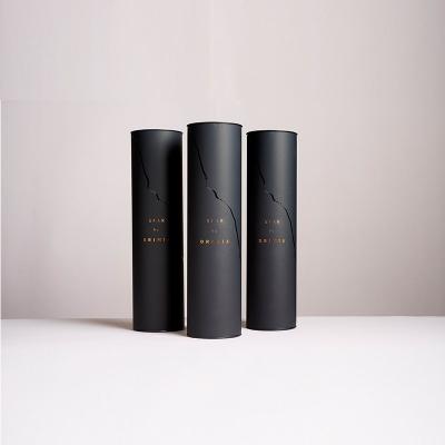 China Recyclable Luxury Jemstone Cylinder Wine Whiskey Cylinder Cardboard Craft Kraft Paper Empty Packaging Tube Box for sale