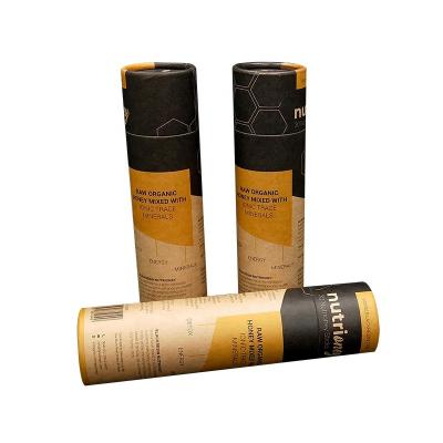 China Jemstone Recyclable Professional Custom Round Kraft Paper Tube Boxes Luxury Cylinder Packaging Box For Honey for sale