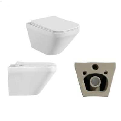 China Dual-Flow Fabrics Modern High End Space Saving White Color Washdown Wall Hung Toilet for sale