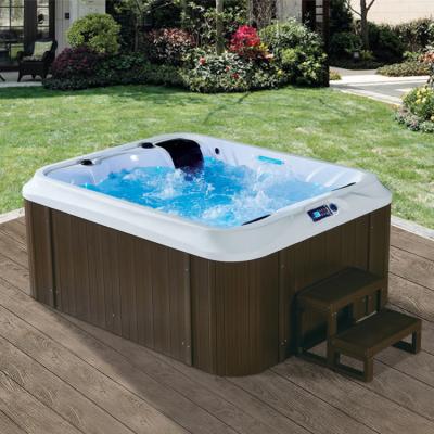 China Computer Control Spa Acrylic Outdoor Rectangular Bathtub Garden Outdoor Hot Tub Bathtub For Adult for sale