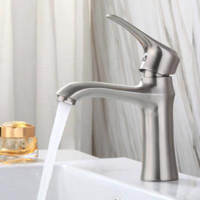 China Modern Contemporary Single Handle Bathroom Basin Faucet Stainless Steel for sale