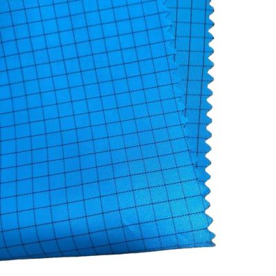 China Gewone gekleurde taffeta stof COC gecertificeerd 5 mm raster anti-statisch ESD stof voor cleanroom Te koop