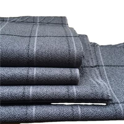 China 300D Polyester Kationische große schwarze Linie Schecks Stoff für Outdoor Jacken Plaid Stil zu verkaufen