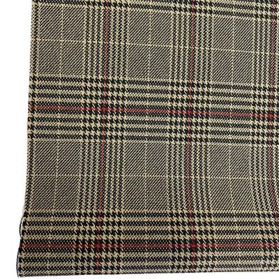 China Medium Weight Recycled Polyester Woven RPET Yarn Dyed Check Fabric for Blazers and Formal Suits for sale