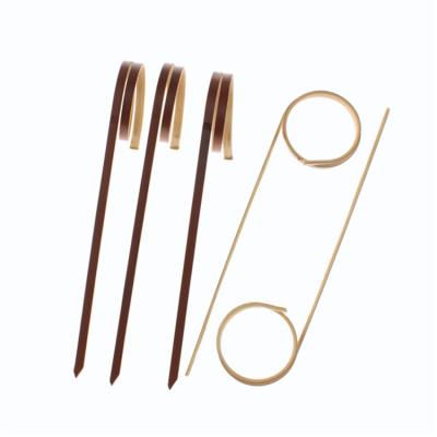 China Factory Non-Stick Hot Sale Knot Disposable Bamboo Skewers Customized Bamboo Picks For Food Party Items for sale