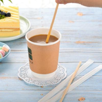 China Sustainable Factory Hot Selling Natural Universal Coffee Paper Wrapped Disposable Stirrers for sale