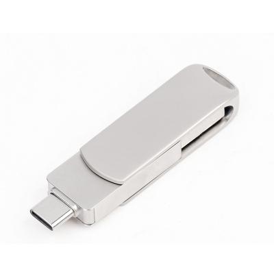 China Metal Flash Drive 2 64GB USB C Memory Stick 2 Port In 1 Inch USB C To USB A 3.0 Dual for sale