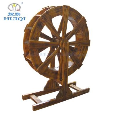 China China HUIQI Wholesale High Quality Outdoor Wooden Wheel Garden Decorative Water Fountain for sale