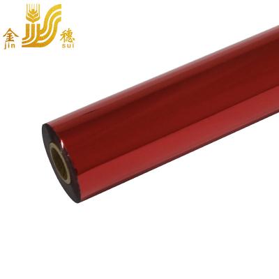 China JINSUI Big Paper Brand Price Width 640mm Red Metallic Hot Stamping Foil For PVC Plastic Board for sale