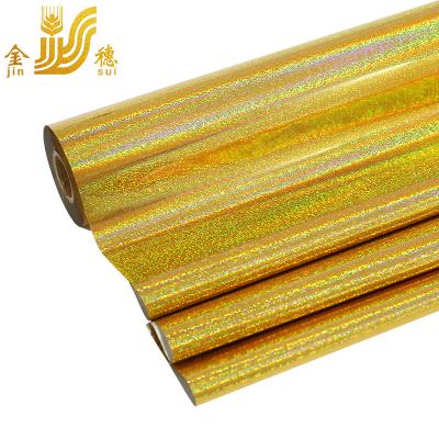 China JINSUI Paper Custom Gold Laser Hot Stamping Foil for Packaging Material Holographic Metallic Film for Paper and Plastic for sale