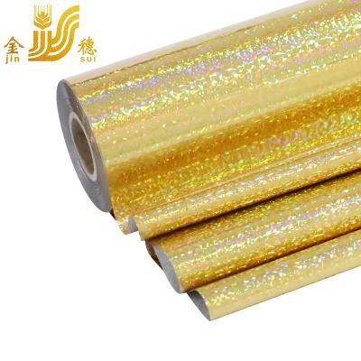 China JINSUI heat transfer security hologram aluminum foil roll for hot stamping minc 3 inch for sale