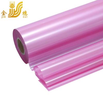 China Translucent Paper / Plastic Pearl Pink JINSUI Hot Stamping Foil Roll For Plastic Cups Labels for sale