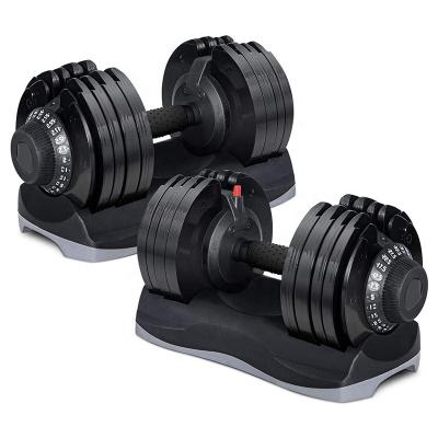 China Adjustable Weight Gym Use Weight Plate Home Use 2 PCS 71.5 Pounds Adjustable Dial Dumbbell for sale