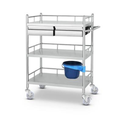 China SL-T39 Hospital Stainless Steel Trolley Medical Emergency Trolley for sale