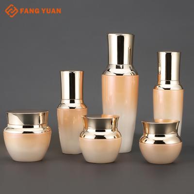 China Hot Selling Cosmetic In Stock Lotion Pump Bottles Low MOQ Customized LOGO Glass Bottle Cosmetic Cream Jar for sale