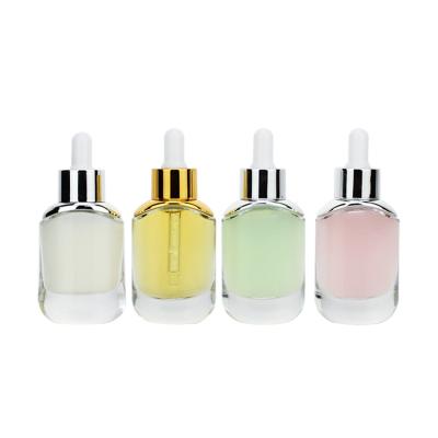 China 30ml Sliver/Gold Cosmetic Wholesale Luxury Dropper Glass Bottle Serum Bottle In Stock Essential Oil Bottle Skin Care Packaging for sale