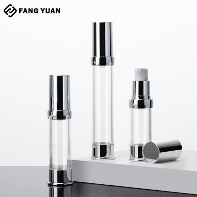 China Low MOQ Small Cosmetic Plastic Bottles 15ml 30ml 50ml Vacuum Airless Serum Liquid Bottles for sale