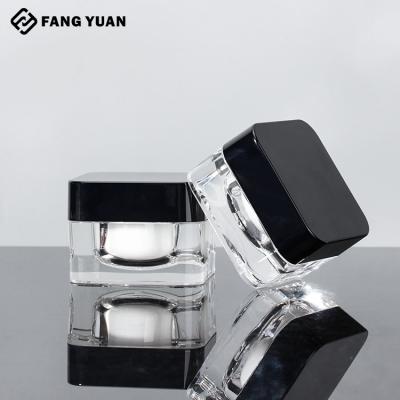 China Luxury Empty Cosmetic Skin Care Cream Jars With Black Lid Packaging Plastic Jar Face Cream Cosmetic Jar for sale