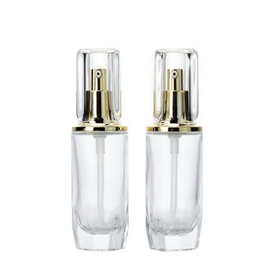 China Luxury Cosmetic Skin Care 30ML Serum Bottle BB cc Sunscreen Cream Glass Pump For Foundation Bottle for sale