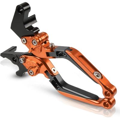 China CNC Motorcycle Aluminum Accessories Aluminum Brake and Clutch Adjustable Extendable Levers for ktm RC125 RC200 RC390 for sale