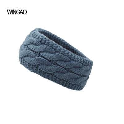 China Sporty Winter Fuzzy Fleece Lined Thick Knitted Headband Headwrap Ear Warmer for sale