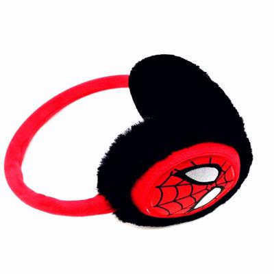 China Custom Lovely Plush Ear Muff Ear Warmer Embroidered Spiderman Plush Earmuffs for sale