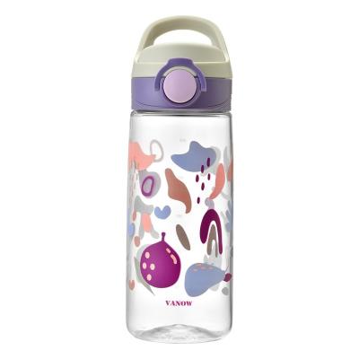 China Cute Kids Straw Water Bottle With Straw Water Bottle 500ml Plastic Water Bottle Good Quality Viable For Children And Pregnant Women for sale