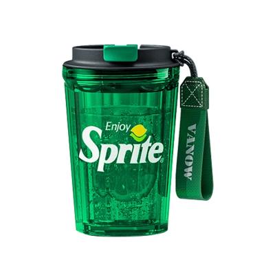 China 420ml Fashion Viable Top Plastic Water Bottle Cute Water Bottle Co-branded With Sprite For Outdoor for sale