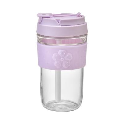 China American Style The New Cute Plastic Portable 350ml Straw Water Bottle Listing Cup With Lid For Gifts for sale