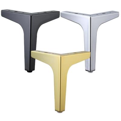 China Modern Metal Legs for Bed Kitchen Table Leg Triangular Anti-vibration Legs Coffee Tables Legs Furniture Table Gold Silver Legs for sale