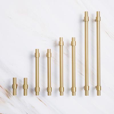 China Modern Solid Brass Cupboard Drawer Dresser Cabinet Knobs Gold Modern Solid Brass Handles For Furniture Kitchen Door Handles And Knobs Hardware for sale