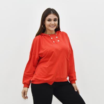 China Plus Size Shirt Lapel Loose Cotton Women's Set Anti-pilling Sleeved Long Casual Sweatshirts Women Clothing for sale