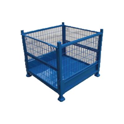 China Customized Wire Folding Metal Mesh Container Lockable Storage Roll Mesh Cage for sale