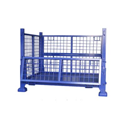 China Warehouse Collapsible Folding Metal Pallet Rack , Steel Stackable Cage Pallet Rack for sale