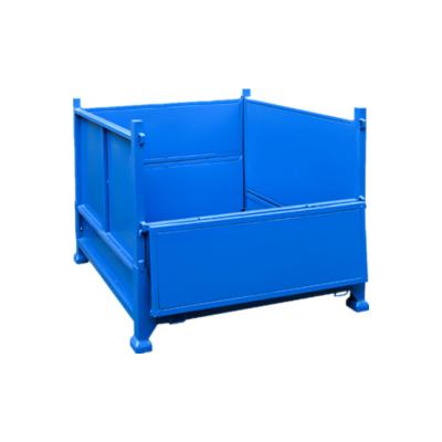 China Metal Wire Low Price Customized Folding Mesh Foldable Pallet Box Heavy Duty Container Cage Lockable For Warehouse System for sale