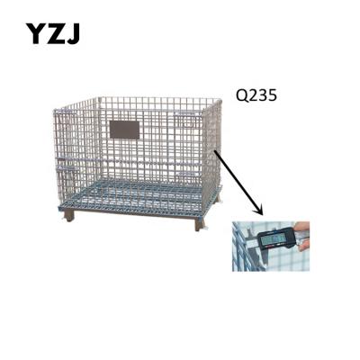 China Custmize Good Quality Factory Price Factory Price Stackable Warehouse Storage Stackable Metal Steel Cargo Foldable Cage For Warehouse System for sale