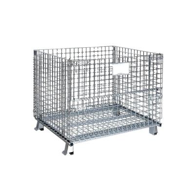 China Stackable Chinese Factory Custom Design Foldable Q235 Steel Rack Metal Wire Mesh Cage Trolleys For Storage For Warehouse System for sale