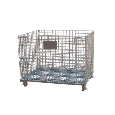 China Largewire Mesh Foldable Steel Wire Crate Storage Heavy Duty Collapsible Cage for sale