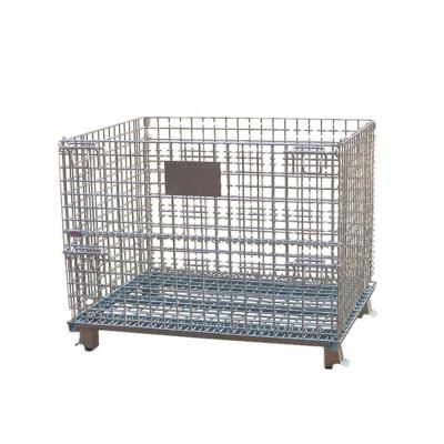 China Direct Selling Stackable Custom Design Collapsible Wire Mesh Scrap Storage Q235 Steel Rack Metal Cage For Warehouse System for sale