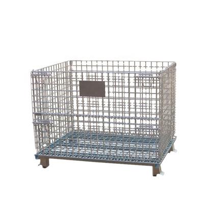 China Stackable Factory Customized Foldable Warehouse Rack Q235 Wire Mesh Steel Metal Storage Cage For Warehouse System for sale