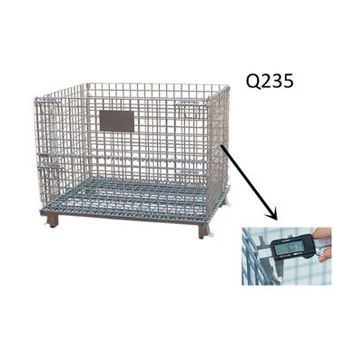 China Factory Direct Customized Metal Wire Mesh Steel Q235 Warehouse Rack Storage Container Collapsible Cage Stackable For Warehouse System for sale