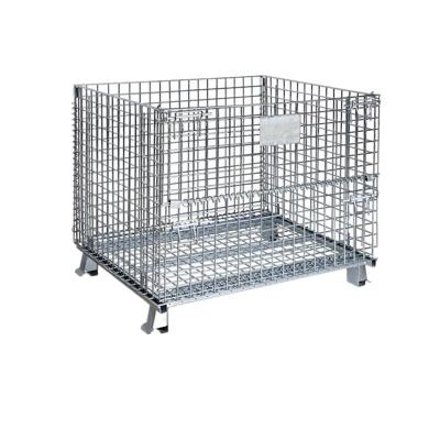 China Stackable Factory Directly Supply Customized Q235 Steel Wire Mesh Foldable Warehouse Rack Portable Metal Storage Cage For Warehouse System for sale