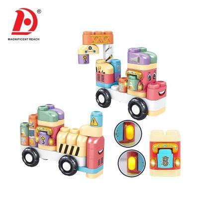 China DIY Building Toy Children's Column Gift Baby Cartoon Urban Traffic Model Plastic Building Block Set Large Building Block Granular Children's T for sale