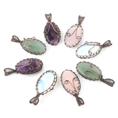 China CLASSIC Vintage Newcomer Vintage Hand Craft Stone Oval Gemstone Pendant for sale