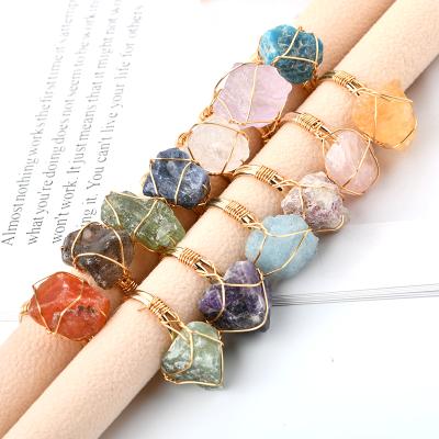 China Other Stones Silver Handmade Natural Crystal Gold Rings Top Selling Crystal Ring For Women for sale