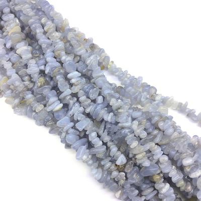 China Other 80cm 5-8mm Good Quality Natural Blue Agate Gemstone Lace Chips Crystal Beads For DIY Jewelry In Stock On Sale for sale