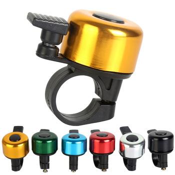 China Plastic Steel Outdoor Safety Cycling Bell Horn Bicycle Handlebar Accessory Protective Metal Ring Black Bike Bell for sale