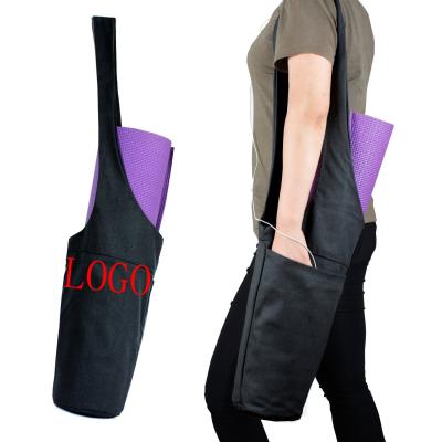 China Low MOQ eco-friendly yoga canvas custom yoga mat bag exercise carrying wholesale canvas yoga bag with custom logo for sale